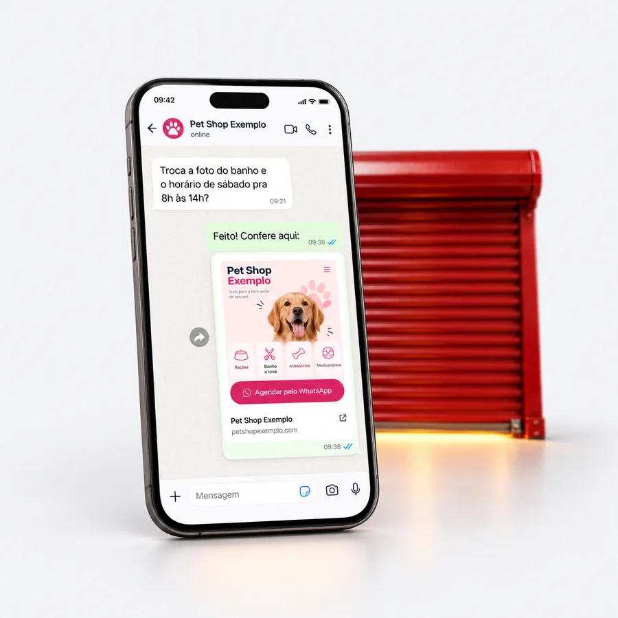 Conversa no WhatsApp pedindo uma mudança no site